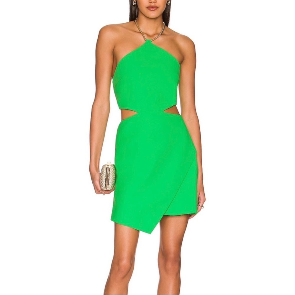 Amanda Uprichard Vibrant Green Asymmetrical Dress